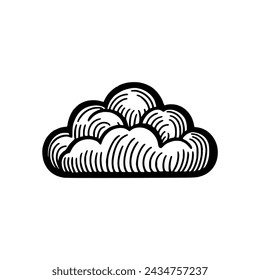 vintage hand drawn cloud retro vector illustration template design