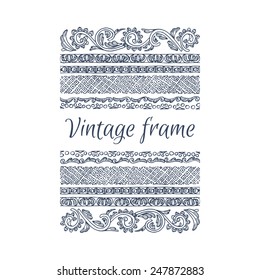 Vintage hand drawn design vector ethnic pattern