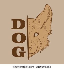 Vintage hand drawn dog head premium vector