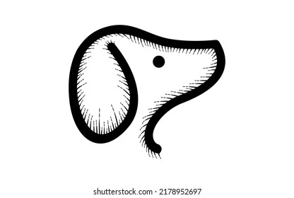 Vintage hand drawn dog vector