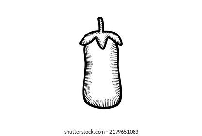 Vintage hand drawn egg plant