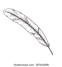 Vintage Hand drawn Feather Boho 