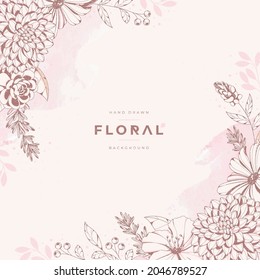 fondo floral vintage dibujado a mano