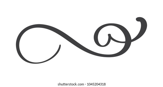 Vintage hand drawn flourish separator Calligraphy elements symbol linked, join, passion and wedding. Template for t shirt, card, poster. Design flat element of valentine day. Vector illustration