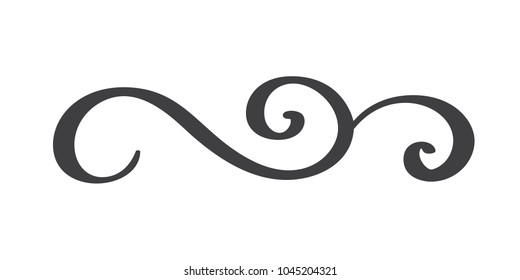 Vintage hand drawn flourish separator Calligraphy elements symbol linked, join, passion and wedding. Template for t shirt, card, poster. Design flat element of valentine day. Vector illustration