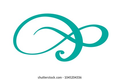 Vintage hand drawn flourish separator Calligraphy elements symbol linked, join, passion and wedding. Template for t shirt, card, poster. Design flat element of valentine day. Vector illustration