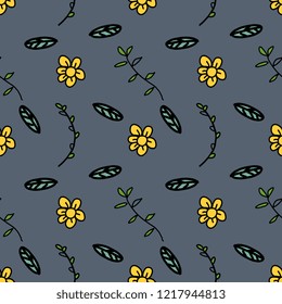 Vintage hand drawn flower seamless pattern ready for your fashion print vector illustration.