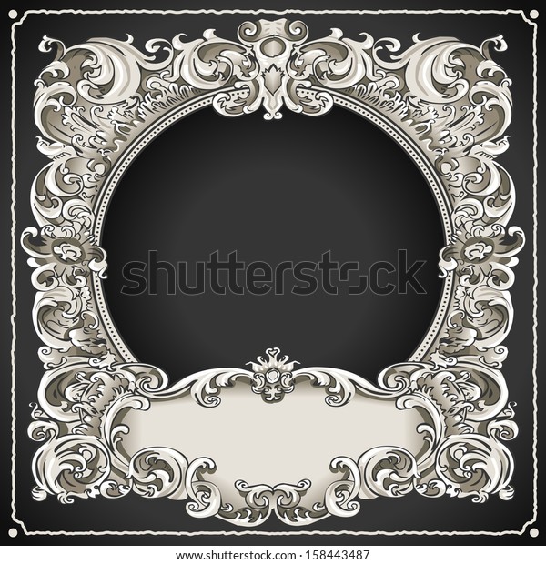 Vintage Hand Drawn Frame Blackboard Vintage Stock Vector Royalty