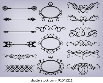 Vintage hand drawn frame set