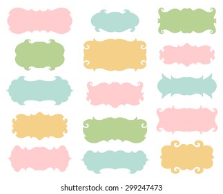Vintage hand drawn frames set. Vector sketch illustration collection.