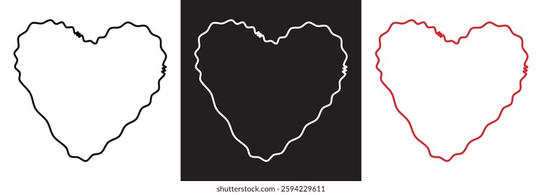 Vintage hand drawn frames with whimsical lines in coquette style. Minimalist line art borders. Template for poster, banner, wedding invitation, birthday etc.  Isolated on white and black background. 