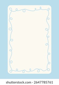 Vintage mão desenhado quadros com linhas caprichadas, arcos, fitas. Estética das férias de verão italianas. Bordas de linha minimalistas coloridas, selo postal. Modelo vetorial para cartaz, convite, cartão.