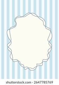 Vintage mão desenhado quadros com linhas caprichadas, arcos, fitas. Estética das férias de verão italianas. Bordas de linha minimalistas coloridas, selo postal. Modelo vetorial para cartaz, convite, cartão.