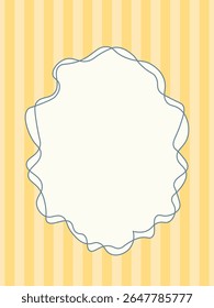 Vintage hand drawn frames with whimsical lines, bows, ribbons. Italian summer vacation aesthetic. Colorful minimalist line borders, postage stamp. Vector template for poster, invitation, card.