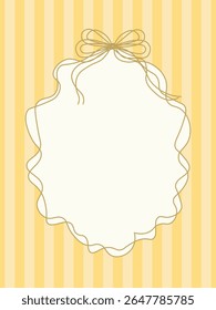Vintage mão desenhado quadros com linhas caprichadas, arcos, fitas. Estética das férias de verão italianas. Bordas de linha minimalistas coloridas, selo postal. Modelo vetorial para cartaz, convite, cartão.