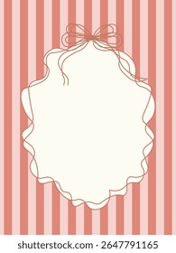 Vintage mão desenhado quadros com linhas caprichadas, arcos, fitas. Estética das férias de verão italianas. Bordas de linha minimalistas coloridas, selo postal. Modelo vetorial para cartaz, convite, cartão.
