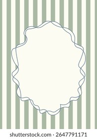 Vintage mão desenhado quadros com linhas caprichadas, arcos, fitas. Estética das férias de verão italianas. Bordas de linha minimalistas coloridas, selo postal. Modelo vetorial para cartaz, convite, cartão.