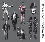 Vintage Hand Drawn Gentlemen Set