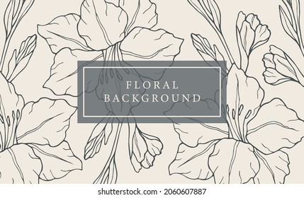 Vintage hand drawn gladiolus background