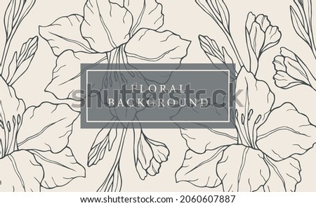Vintage hand drawn gladiolus background