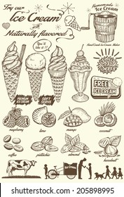 Vintage Hand Drawn Ice Cream