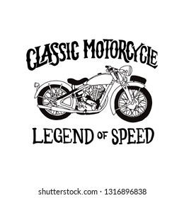 Vintage Hand Drawn Lettering Classic Motorcycle Stock Vector (Royalty ...