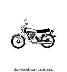 Vintage hand drawn and lettering. Classic Motorcycle. Vintage Design. Legend and Speed. Grunge Illustration. Classic style.
