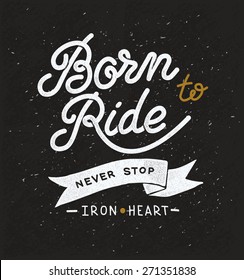 Vintage hand drawn lettering on the theme of races and bikers