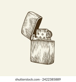 vintage hand drawn lighter illustration