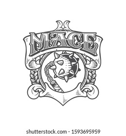 vintage hand drawn mace vector illustration