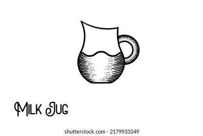 Vintage hand drawn milk jug