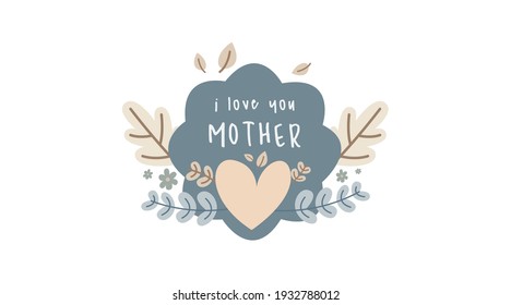 Vintage hand drawn mother's day label collection vector.