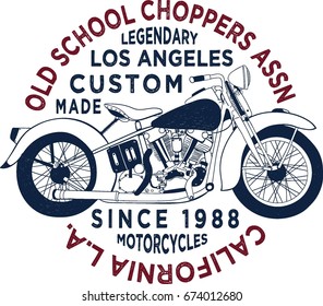 vintage hand drawn motorcycle illustration, vectors, slogan