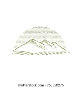 vintage hand drawn mountain
