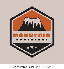 vintage hand drawn mountain adventure badge, perfect for logo, t-shirts, apparel and other merchandise