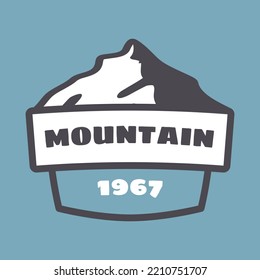 vintage hand drawn mountain badge, perfect for logo, t-shirts, apparel and other merchandise