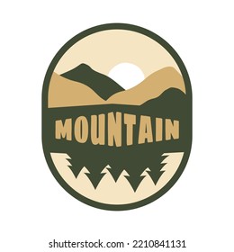 vintage hand drawn mountain badge, perfect for logo, t-shirts, apparel and other merchandise