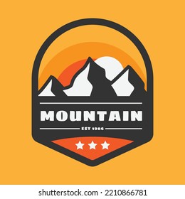 vintage hand drawn mountain badge, perfect for logo, t-shirts, apparel and other merchandise 4