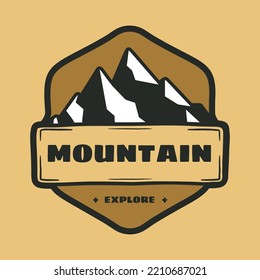 vintage hand drawn mountain explore badge, perfect for logo, t-shirts, apparel and other merchandise