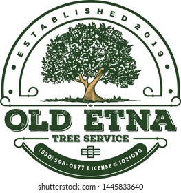 Vintage Hand Drawn Oak Tree Illustration Logo Design Inspiration