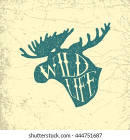 vintage hand drawn outdoor adventure badge. vector logo template with ink texture