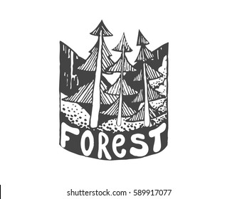 vintage hand drawn outdoor adventure badge. vector logo template
