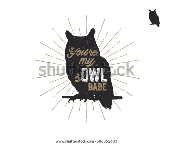 Vintage Hand Drawn Owl Label Tribal Stock Vector (Royalty Free ...