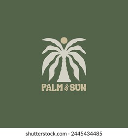 Klassisches handgezeichnetes Palm- und Sun-Design