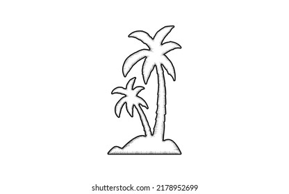 Vintage hand drawn palm tree