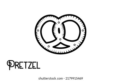 Vintage hand drawn pretzel vector