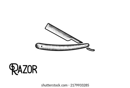 Vintage hand drawn razor vector