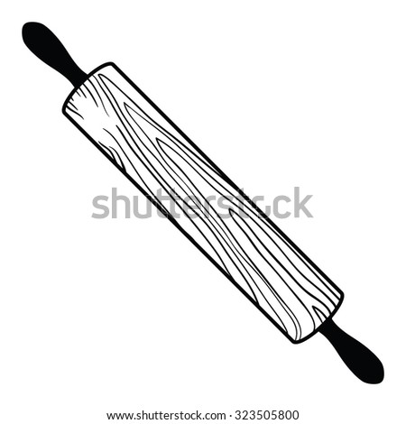 Vintage Hand Drawn Rolling Pin Vector Stock Vector (Royalty Free