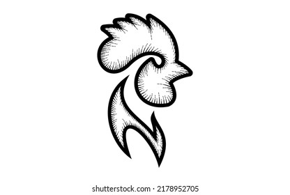 Vintage Hand Drawn Rooster Vector