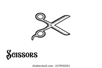 Vintage hand drawn scissors vector